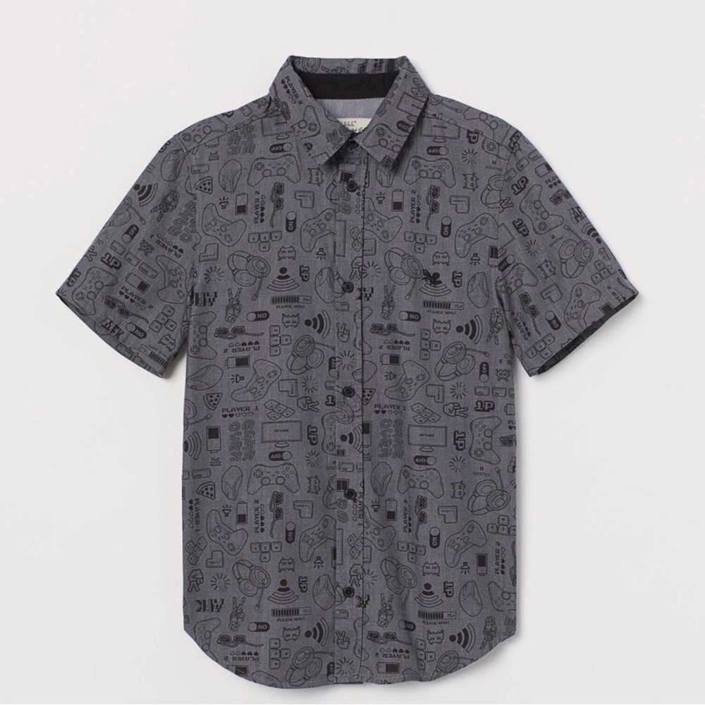 L.O.G.G H&M Men’s Cotton Gaming Graphic Print Shirt